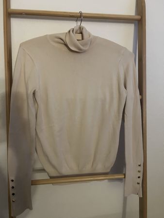 Zara Rollkragan Pullover, Beige, Gr. S