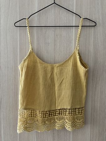 Damen Top gehäkelt gelb Grösse S Mango guter Zustand