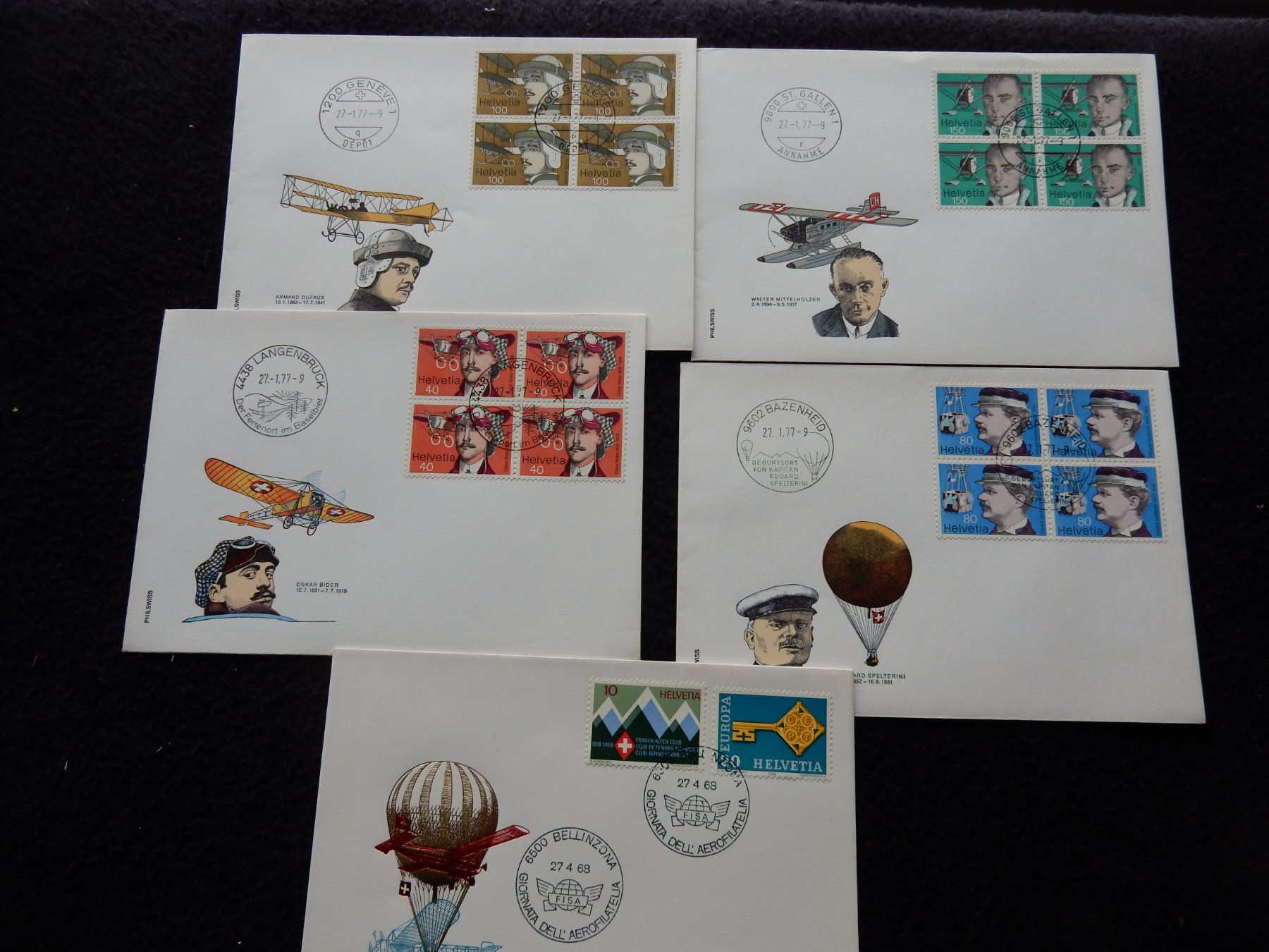 Alle Briefmarken: CH Ganzsachen Luftfahrt – Gebraucht aus Boniswil von Weibo12