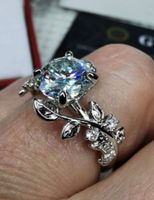Bague argent avec diamant de moissanite de 2 ct certifié GRA