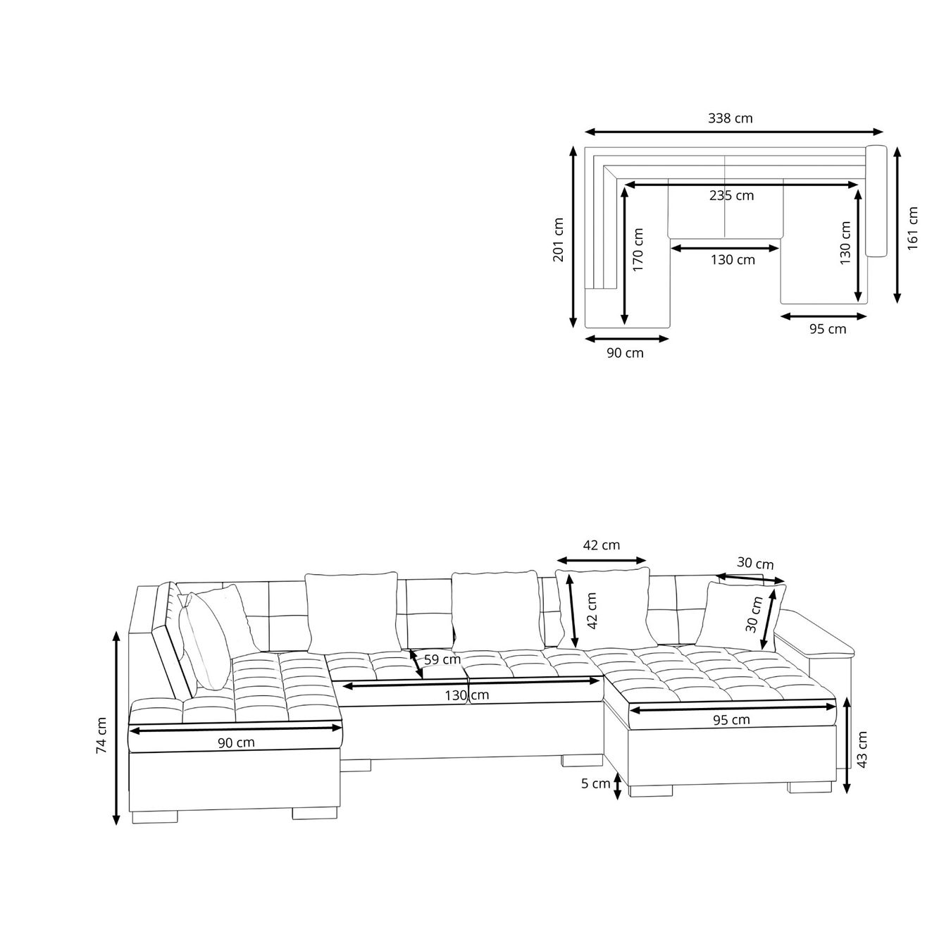 Sofas: Ecksofa ARIA rechts anthrazit/schwarz - Gratis Versand – Neuf avec emballage d'origine à Kleinwangen par Maluwa_GmbH 2