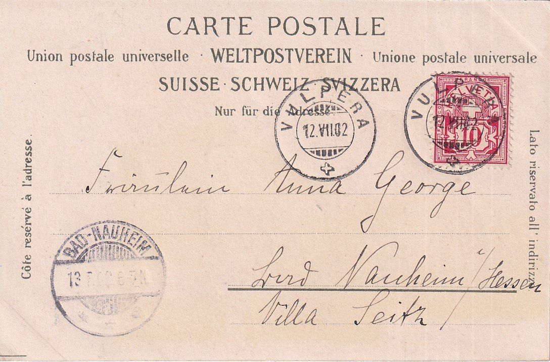Cartoline postali: Avrona  GR      1'460 m.       um 1902 – Usato da Brig venduto da Valcards54 1