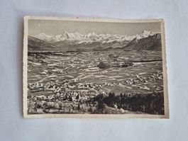 Alte Ansichtskarte: Wallenstadt mit den Alpen