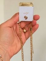 Collier fantaisie plaqué or double rangées mailles Lovisa