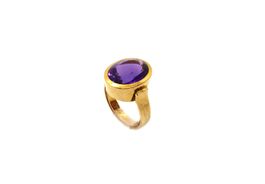Goldring mit Amethyst (18K Gold/Grösse 56)