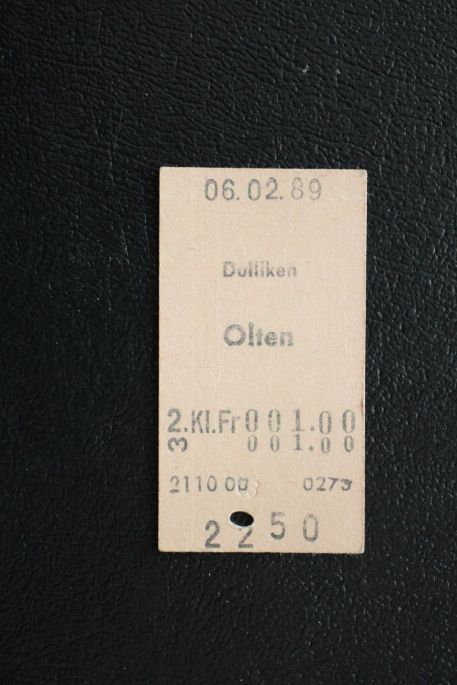 Biglietti: SBB - Billett - Dulliken - Olten  06.02.89 – Usato da Wiedlisbach venduto da han_n6ff