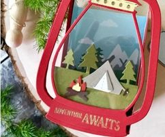 Neues mini Stanzschablonenset Camping, zelten