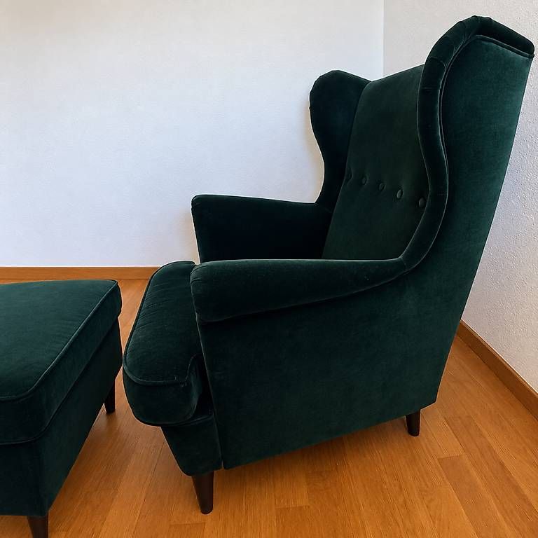 Poltrone: IKEA STRANDMON Ohrensessel mit Hocker – Usato da Rheinfelden venduto da Cimbom1919 3