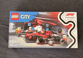 LEGO City 60443 – F1 Boxenstopp mit Boxencrew & Ferrari Car 