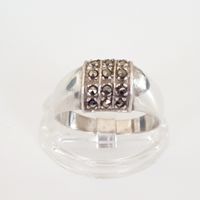 Silberring 925 mit Markasiten, Grösse 18.4 mm, Vintage