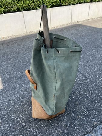Vintage Seesack / Material Transportsack aus Canvas & Leder