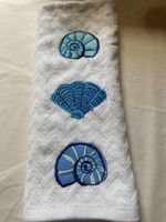 Seashell Embroidered Hand Towel, Summer