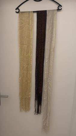 3 Elegante Schals für – Gold, Braun, Silber