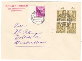 Lettre de Schaffhausen BPA A 56 pour Winterthur le 10.VII.37