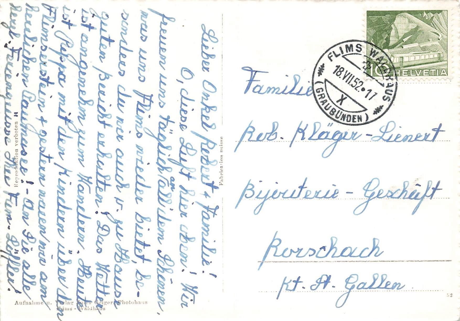 Cartoline postali: Flims das Strandbad am Caumasee (GR) G – Usato da Biasca venduto da Blenio71 1