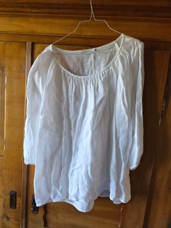 Damen Sommer Bluse weiss Grösse 48 100% Leinen