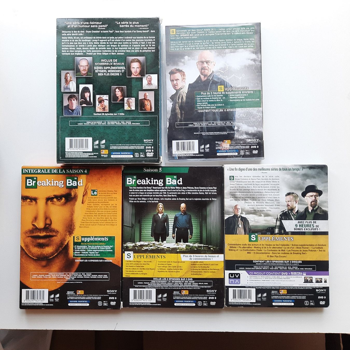 Tutti i DVDs: breaking bad intégrale saisons 1 à 5 + la saison finale. – Usato da Montreux venduto da princessemalabar 1