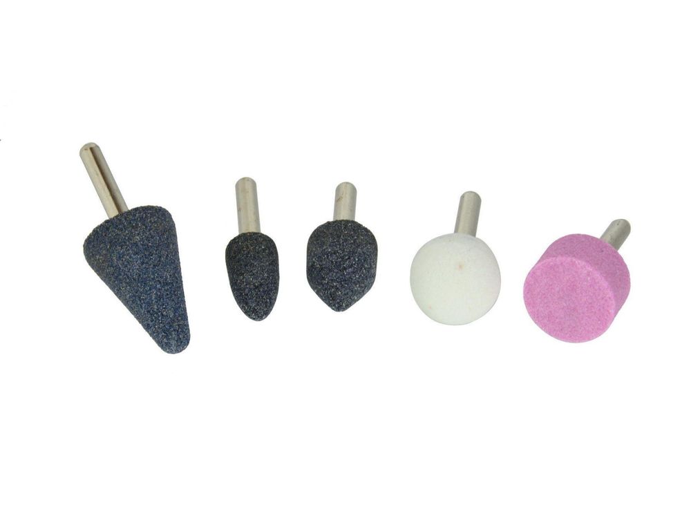Produktbild von 10x Schleifstein-Aufsätze 1/4 Zoll (6 Mm) Schaft – Aluminiumoxid, 80er Körnung, 25 Mm Durchmesser, Für Rotierende Werkzeuge – Weiß