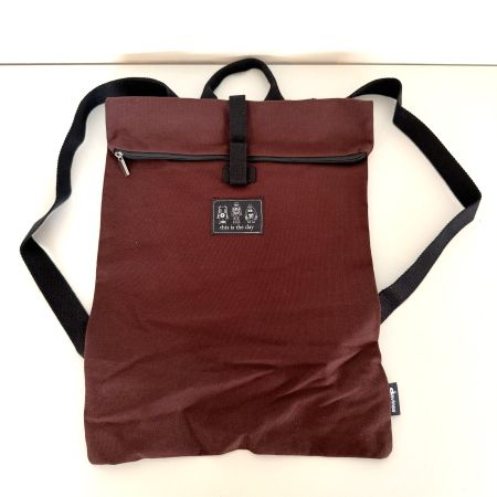 Neuer Rucksack mit Reissverschluss Stoff dunkelrot