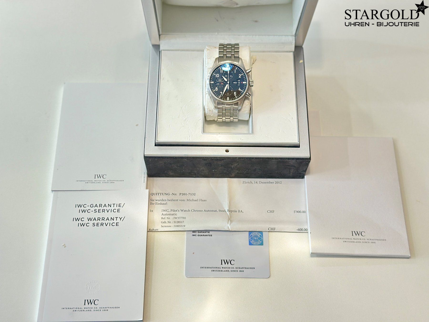 IWC Orologi: IWC Fliegeruhr Chronograph - IW377701 – Usato da Zürich venduto da Stargold-Uhren 9