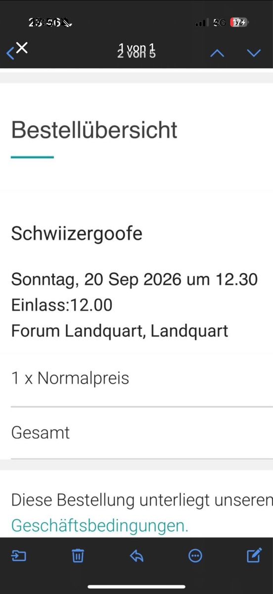 Tickets: Schwiizergoofe Ticket Forum Landquart 20 Sep 2026 – Gebraucht aus Mols von sar_r565
