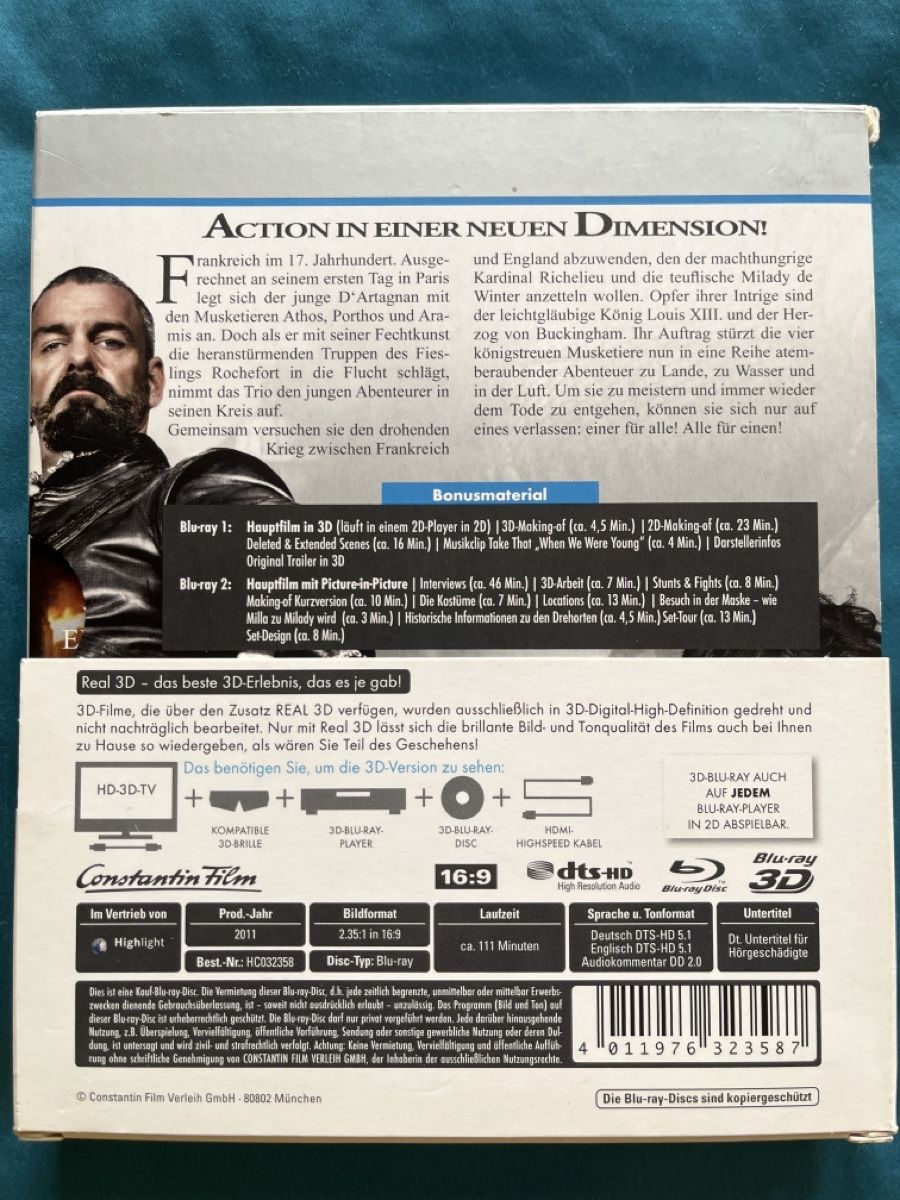 Tutti i DVDs: Die drei Musketiere in 3 D – Usato da Haslen AI venduto da GOLD73 1