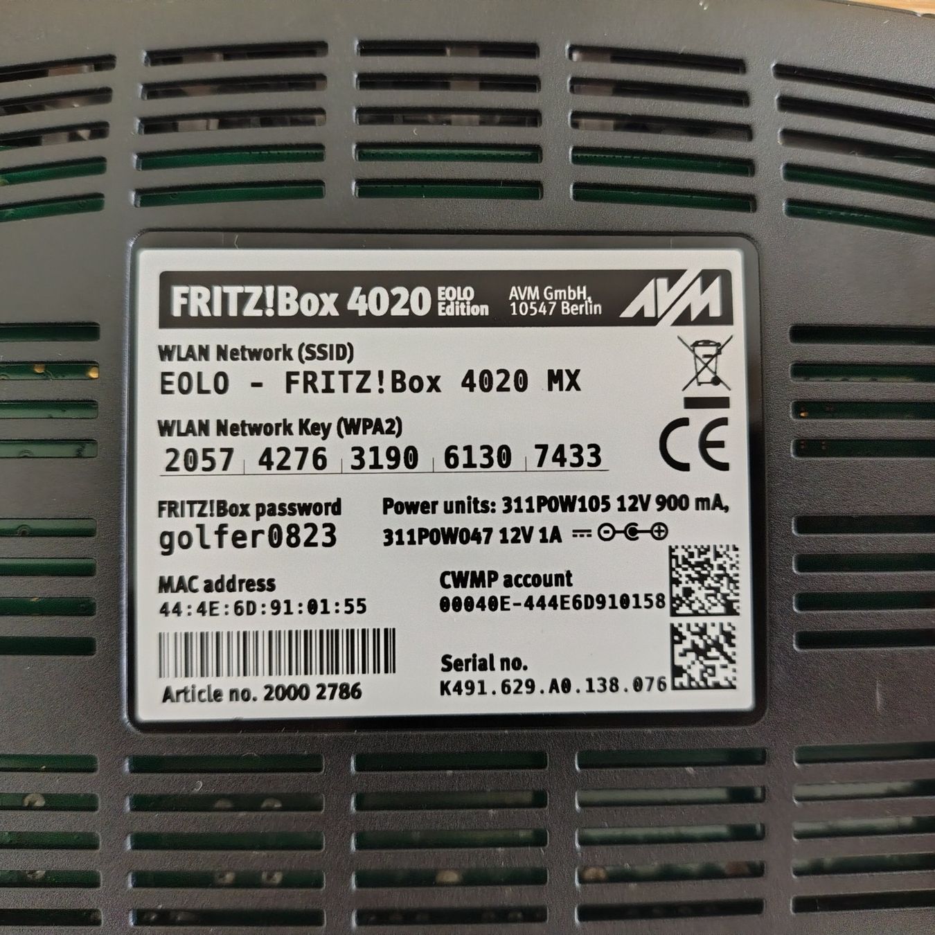 Fritz Modem & Router: Fritzbox / FRITZ!Box 4020 Router – Usato da Immensee venduto da atlantic_journier 2