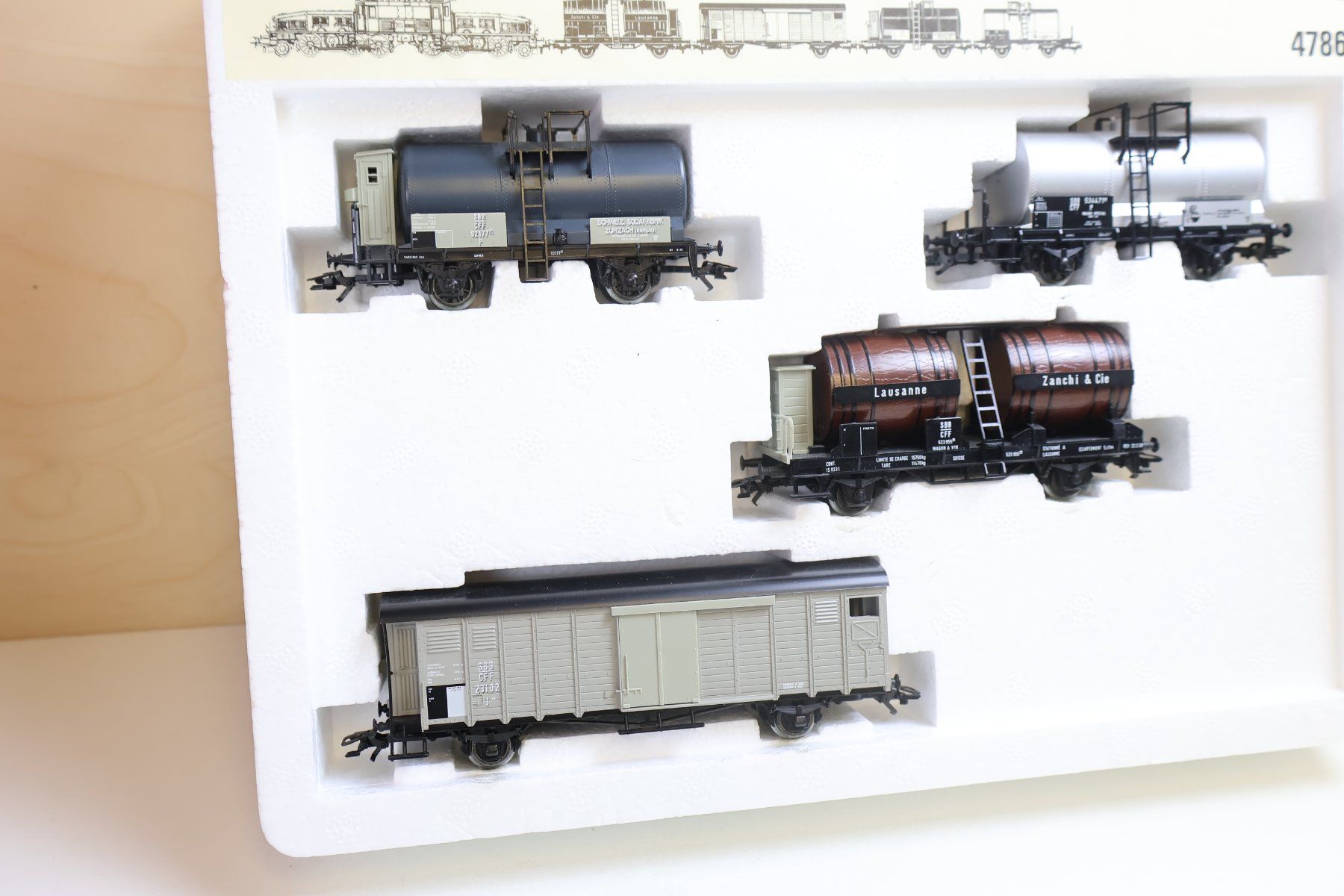 Märklin Modellini di ferrovie: Märklin SBB Krokodil Güterwagen Set - 4786 – Usato da Winterthur venduto da Monstera 4