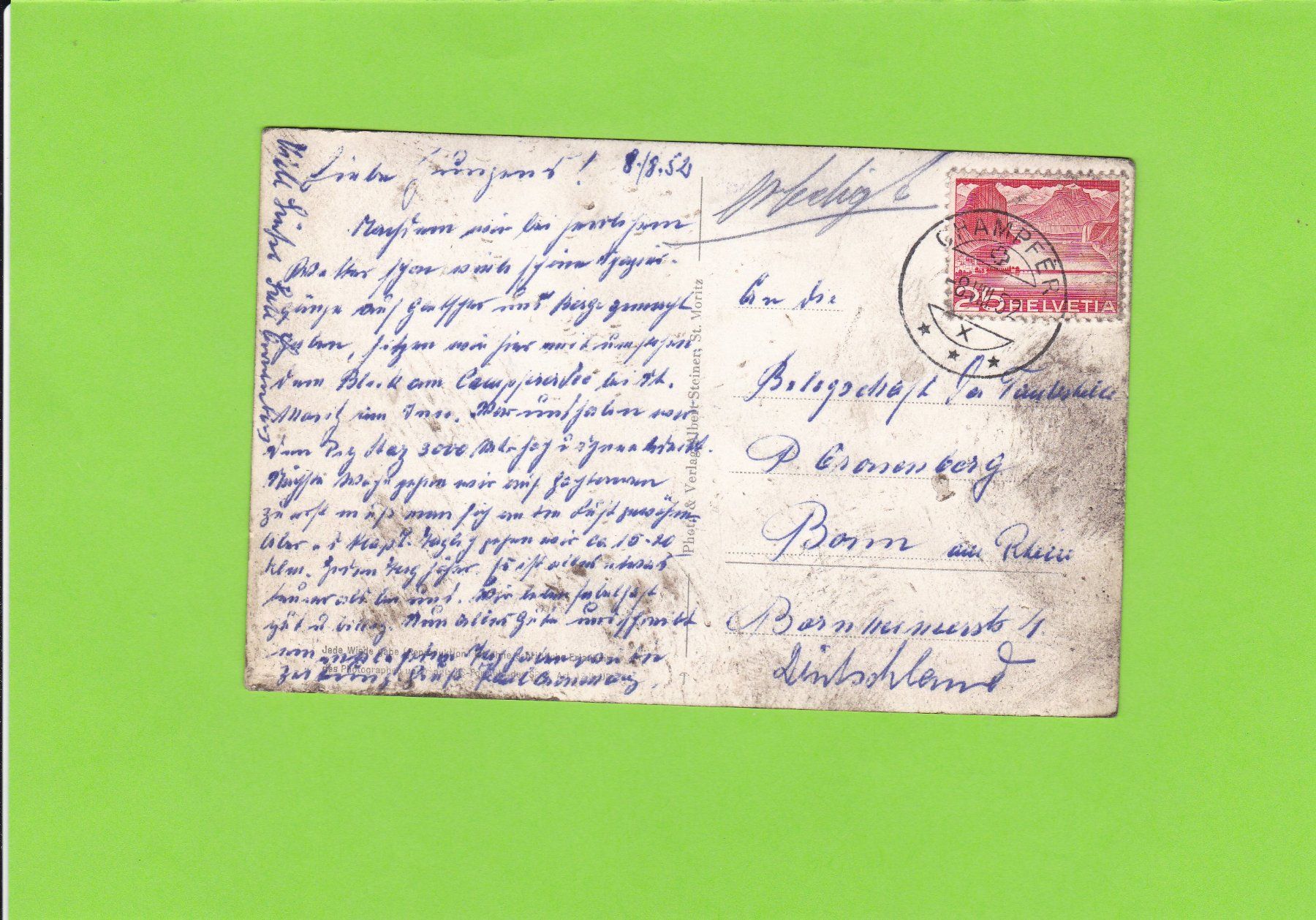 Cartoline postali: St. Moritz – Usato da St. Peterzell venduto da neckertal 1