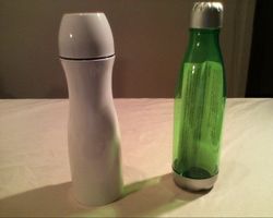 Isolierflasche -Set, Neu, Weiss und Gruen (Trinkfl.),