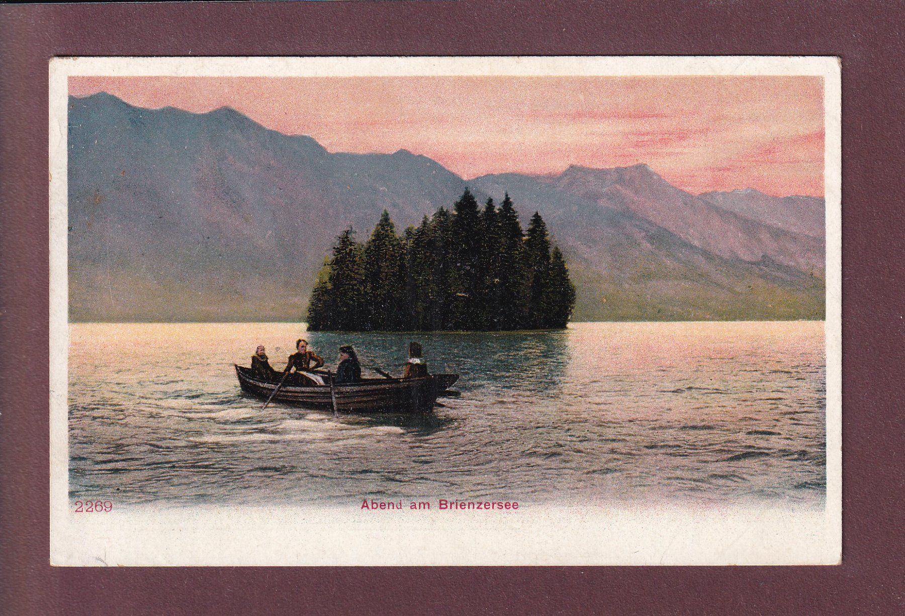 Ansichtskarten: Abend am BRIENZERSEE - Boot – Gebraucht aus Pully von nicecards