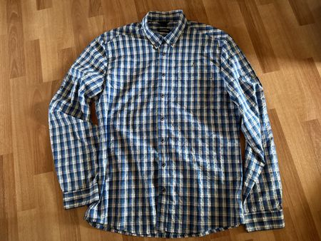 Schöffel Herren Hemd, Grösse L, Blau Kariert