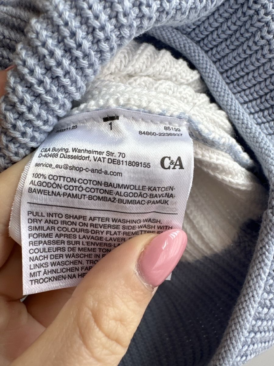 C&A Pulls & Sweat-shirts: Sommerlicher Strickpullover C&A Grösse S hellblau / weiss – Neuf (Voir description) à Buchs AG par Dasmusstduhaben 2