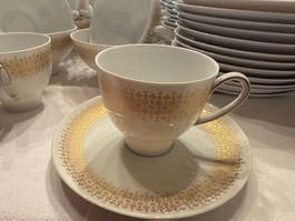 Elegantes (80-teiliges) Porzellan-Set Krautheim (weiss/gold)