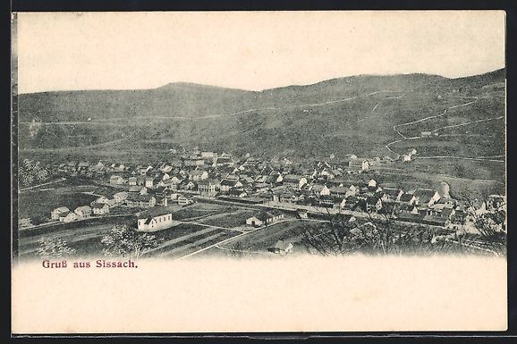 Cartoline postali: AK Sissach, Teilansicht mit Kirche – Usato da Berlin venduto da bartko-reher
