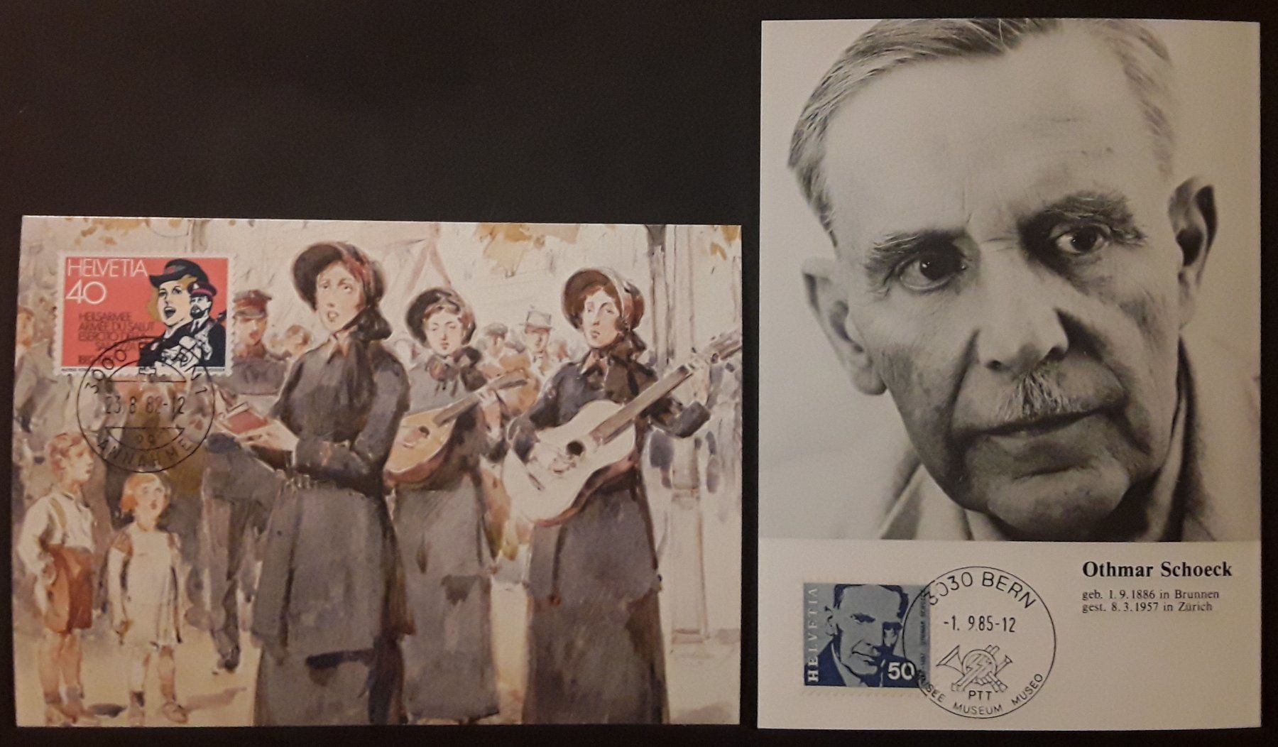Cartoline postali: 1982-85: Motiv Musik 4 Maximum-Karten – Usato da Walperswil venduto da Tcheidi 1