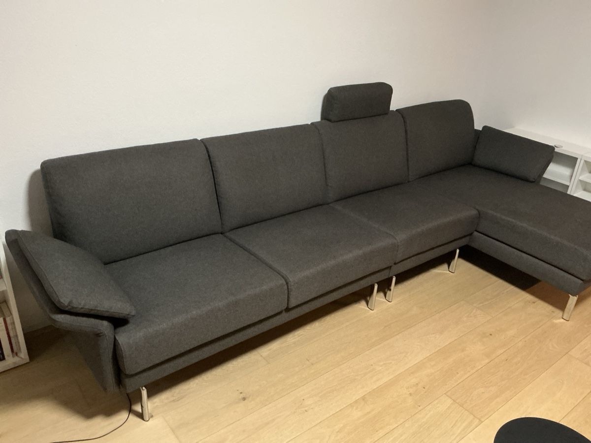 Sofas: Ecksofa Horst Melide mit Récamiere anthrazit, dunkelgrau – D'occasion à Neuenkirch par Panamericana 1