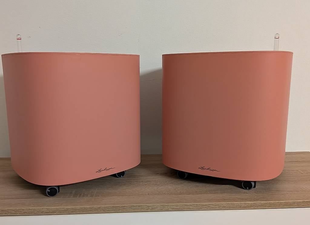 Lechuza Blumentöpfe: 2x Lechuza Blumentopf rosa oval inkl. Rolluntersetzer Set – Gebraucht aus Beringen von Gardosa