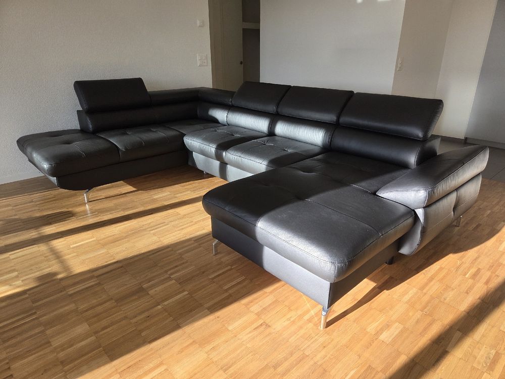 Elegante Ledercouch mit Schlaffunktion - Top Zustand! (Neu (gemäss ...