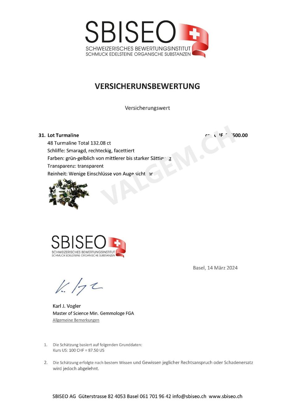 Pietre preziose: Tourmaline 3.11 ct - CERTIFICAT 745.- Fr – Nuovo (secondo la descrizione) da Grimisuat venduto da Valgem 6