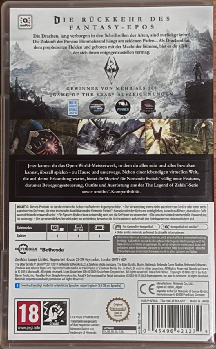 Giochi: The Elder Scrolls V: Skyrim -mit Hülle – Usato da Stein AG venduto da ellenacleofea 1