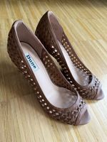 Dune Woven Leather Peep Toe Heels - Size 37