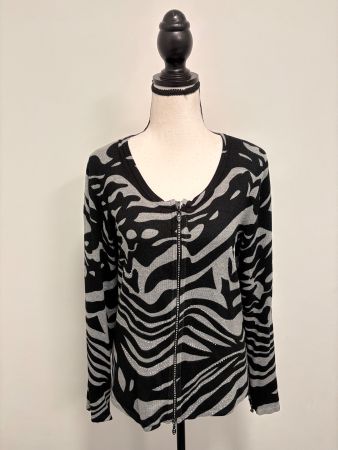 Riccarda M. Strickjacke 38 Reissverschluss Strass animal
