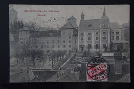 AK Luzern, Mariahilfkirche und Schulhaus 1911