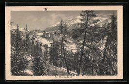 CPA St. Moritz-Dorf, Idylle im Schnee