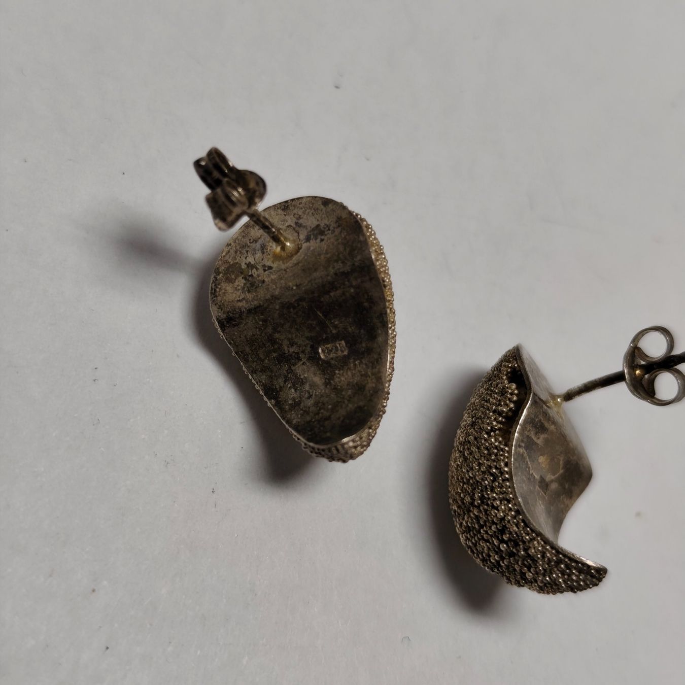 Ohrringe & -stecker: Vintage Silver silber Stud Earrings Boucles d'Oreilles #A3 – Gebraucht aus Châtelaine von Tropic.Watch2 8