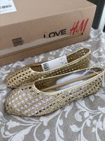 Goldene H&M Ballerinas Gr. 38 Neu mit Etikett sommerlich (57