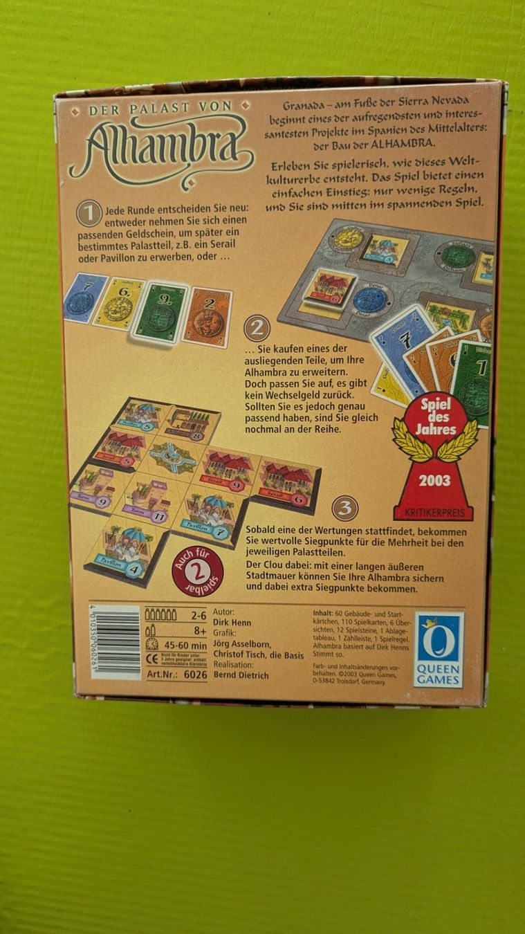 Spiele: Der Palast von Alhambra, Brettspiel – Gebraucht aus Eschenbach LU von Hasen99 1