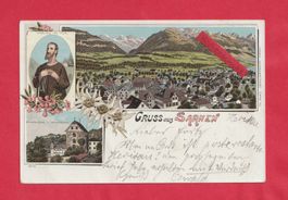 Gruss aus Sarnen (OW) 3-Bild Farb-Litho