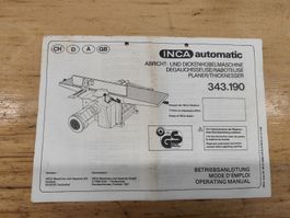 INCA Hobelmaschine Gebrauchsanweisung